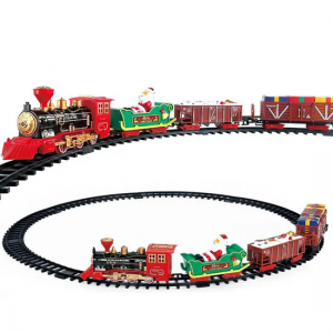 Rail Train Toy - Music Light Railway Christmas Electric Rail Car Train Tracks Toys for Kids 